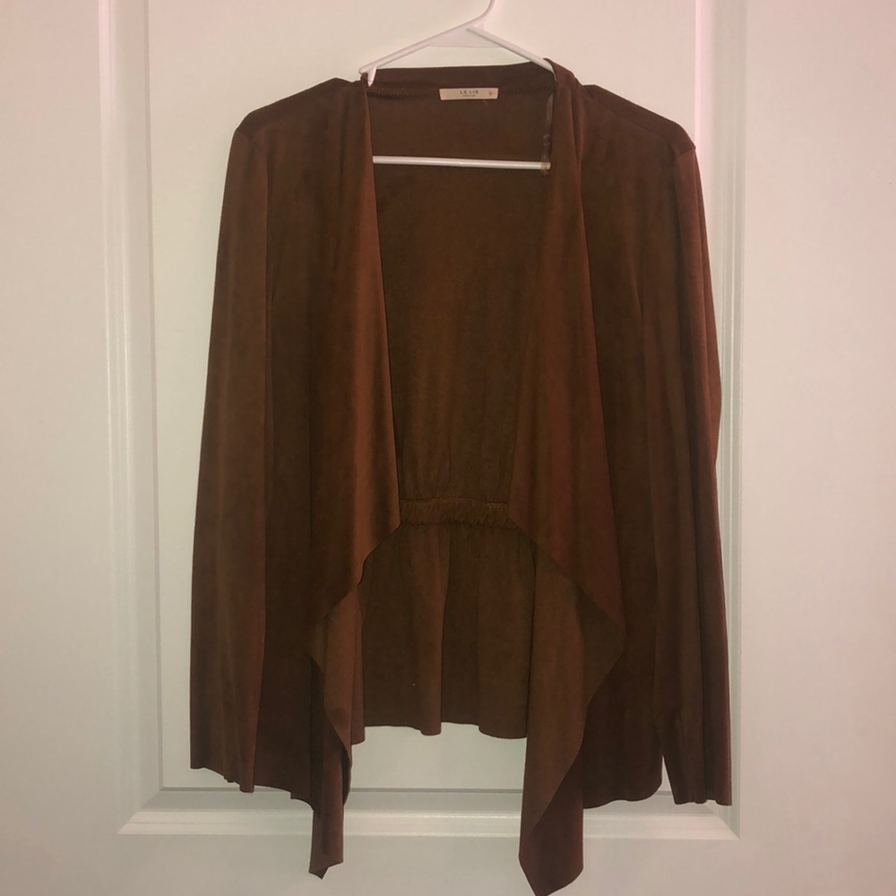 Brown Suede Cardigan